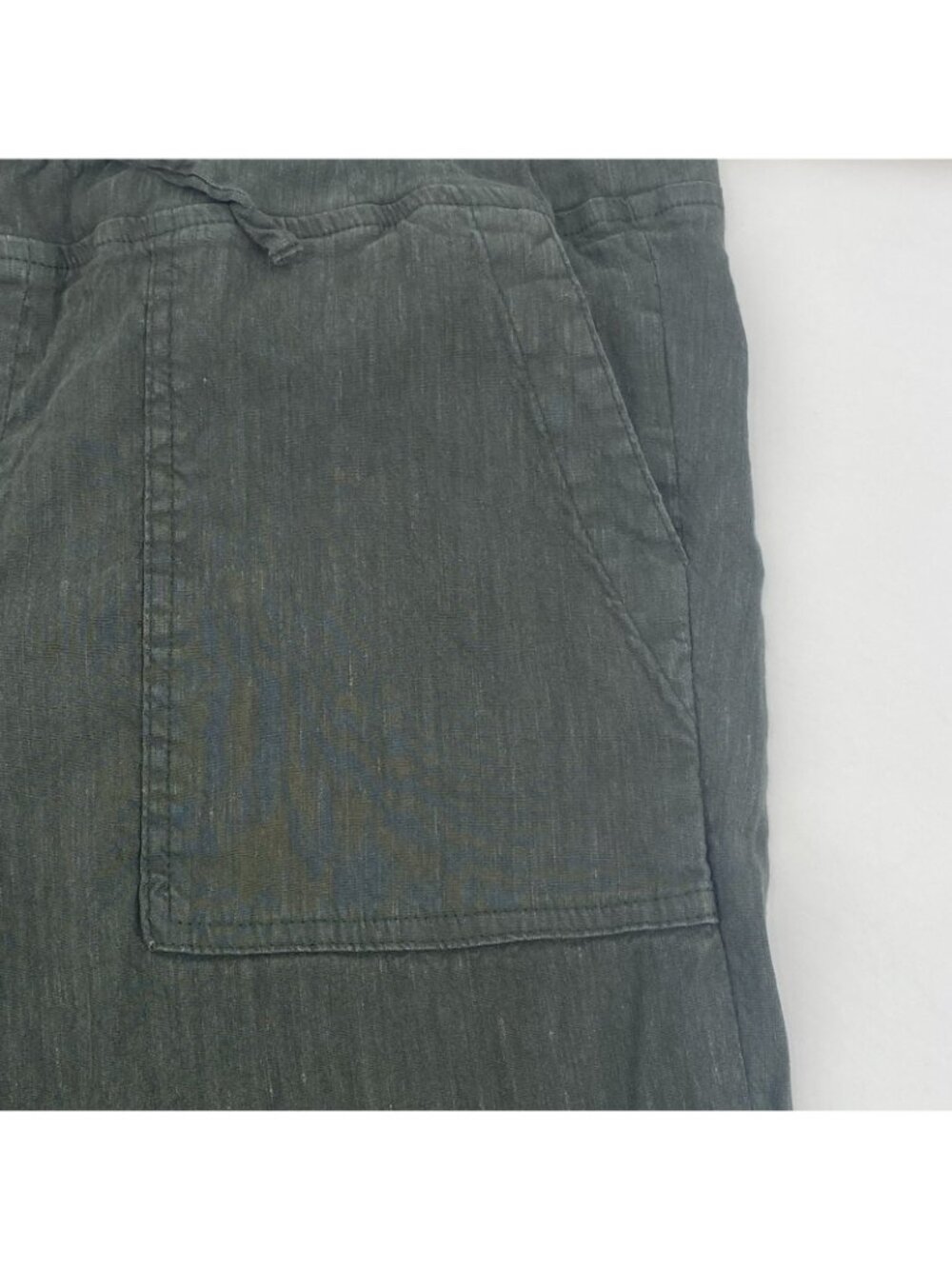 Kut From The Kloth Women's Size L Green Linen Blend Drawstring Pants - Picture 5 of 16